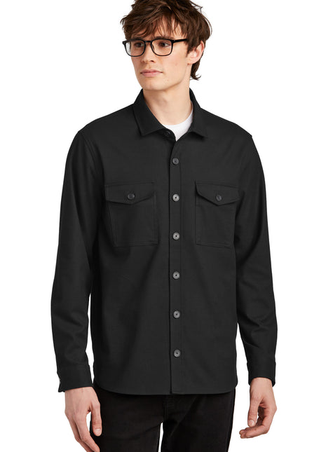Mercer+Mettle® Long Sleeve Twill Overshirt MM2020 - Deep Black | Mercer+Mettle