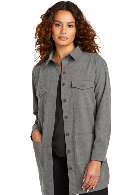 Mercer+Mettle® Women's Long Sleeve Twill Overshirt MM2021 - Light Anchor Grey Heather | Mercer+Mettle