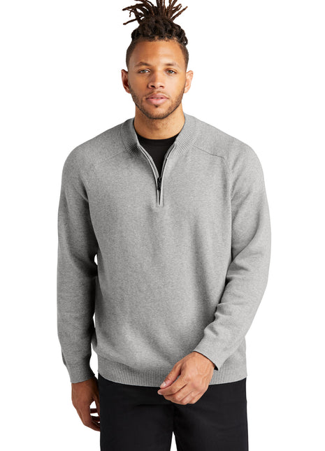 Mercer+Mettle® 1/4-Zip Sweater MM3020 - Gusty Grey Heather | Mercer+Mettle