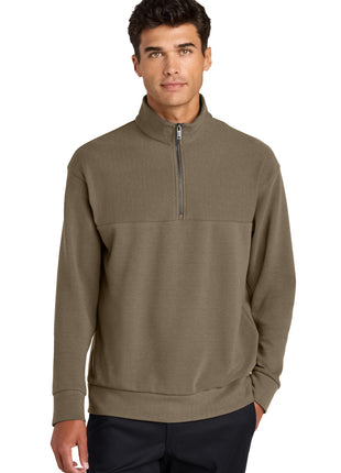Mercer+Mettle® Linear Texture 1/4-Zip MM3040 - Warm Taupe | Mercer+Mettle