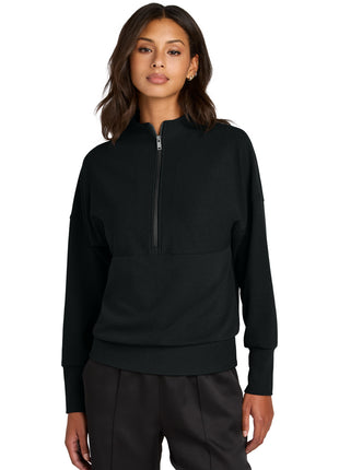 Mercer+Mettle® Women's Linear Texture 1/4-Zip MM3041 - Deep Black | Mercer+Mettle