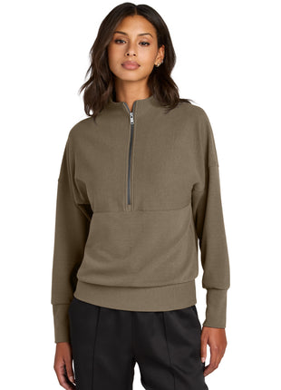 Mercer+Mettle® Women's Linear Texture 1/4-Zip MM3041 - Warm Taupe | Mercer+Mettle