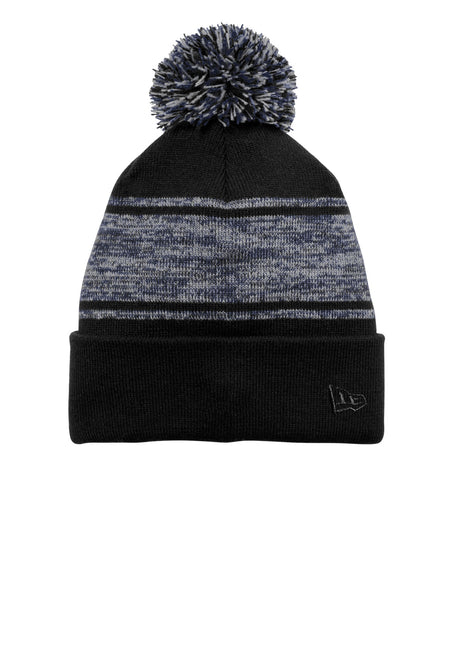 New Era® Knit Chilled Pom Beanie NE909 - Black/ Deep Navy | New Era