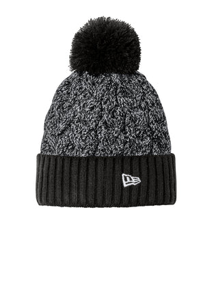 New Era® Marled Knit Pom Beanie NE910 - Black/ Graphite/ White | New Era