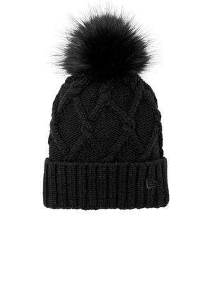 New Era® Faux Fur Pom Beanie NE911 - Black | New Era