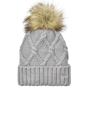 New Era® Faux Fur Pom Beanie NE911 - Heather Grey | New Era