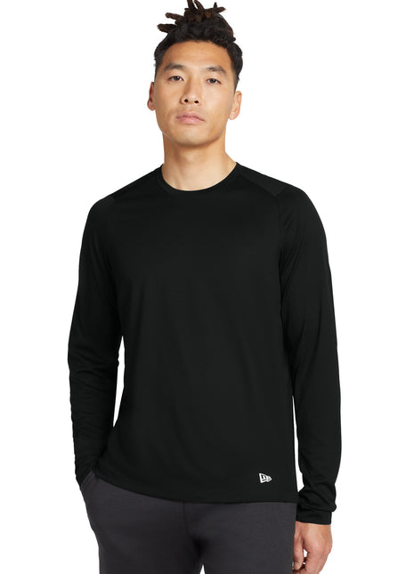 New Era ® Series Performance Long Sleeve Crew Tee. NEA201 - Black Solid | New Era