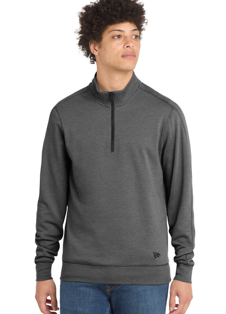 New Era ® Tri-Blend Fleece 1/4-Zip Pullover. NEA512 - Black Heather | New Era