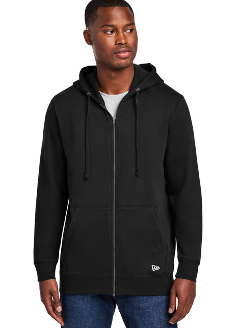 New Era® Comeback Fleece Full-Zip Hoodie NEA551 - Black | New Era