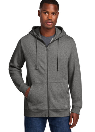 New Era® Comeback Fleece Full-Zip Hoodie NEA551 - Dark Heather Grey | New Era
