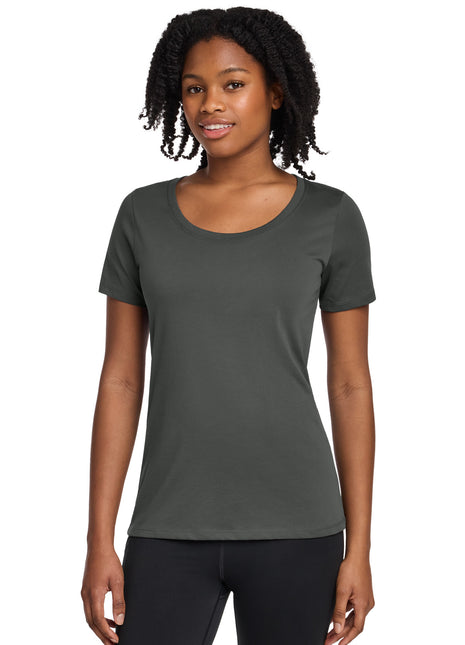 Nike Women's Dri-FIT Cotton/Poly Scoop Neck Tee. NKBQ5234 - Anthracite | Nike