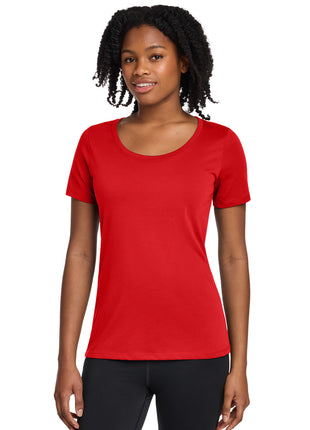 Nike Women's Dri-FIT Cotton/Poly Scoop Neck Tee. NKBQ5234 - University Red | Nike