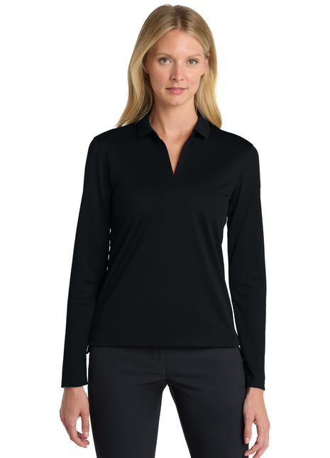 Nike Women's Dri-FIT Micro Pique 2.0 Long Sleeve Polo NKDC2105 - Black | Nike