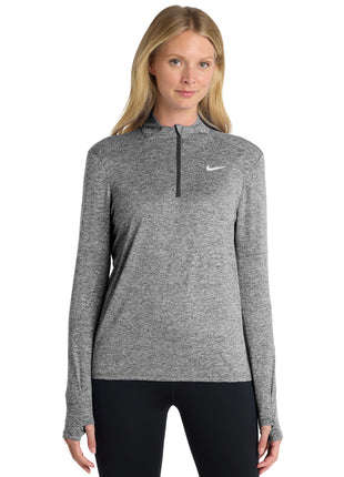 Nike Women's Dri-FIT Element 1/2-Zip Top NKDH4951 - Black Heather | Nike
