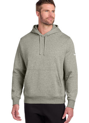 Nike Club Fleece Sleeve Swoosh Pullover Hoodie NKDR1499 - Dark Grey Heather | Nike