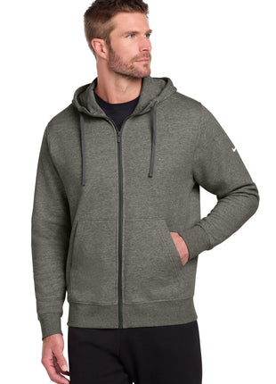 Nike Club Fleece Sleeve Swoosh Full-Zip Hoodie NKDR1513 - Charcoal Heather | Nike