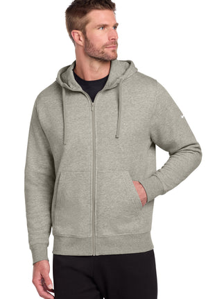 Nike Club Fleece Sleeve Swoosh Full-Zip Hoodie NKDR1513 - Dark Grey Heather | Nike