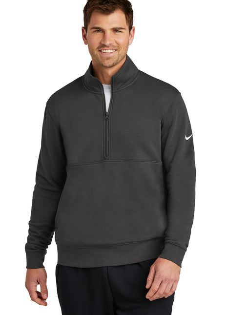 Nike Club Fleece Sleeve Swoosh 1/2-Zip NKDX6718 - Anthracite | Nike