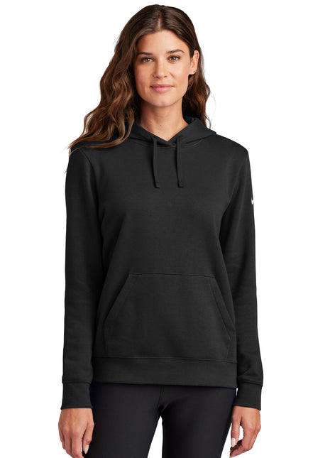 Nike Women's Club Fleece Sleeve Swoosh Pullover Hoodie NKFD9889 - Black | Nike