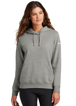 Nike Women's Club Fleece Sleeve Swoosh Pullover Hoodie NKFD9889 - Dark Grey Heather | Nike