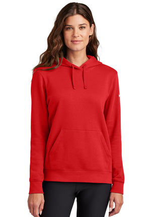 Nike Women's Club Fleece Sleeve Swoosh Pullover Hoodie NKFD9889 - University Red | Nike