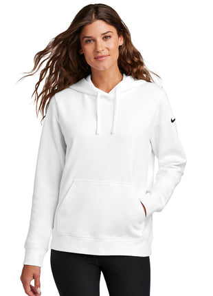 Nike Women's Club Fleece Sleeve Swoosh Pullover Hoodie NKFD9889 - White | Nike