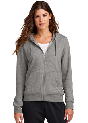 Nike Women's Club Fleece Sleeve Swoosh Full-Zip Hoodie NKFD9890 - Charcoal Heather | Nike