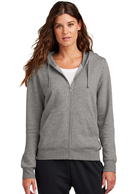 Nike Women's Club Fleece Sleeve Swoosh Full-Zip Hoodie NKFD9890 - Charcoal Heather | Nike
