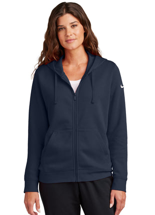 Nike Women's Club Fleece Sleeve Swoosh Full-Zip Hoodie NKFD9890 - Midnight Navy | Nike