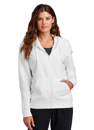 Nike Women's Club Fleece Sleeve Swoosh Full-Zip Hoodie NKFD9890 - White | Nike