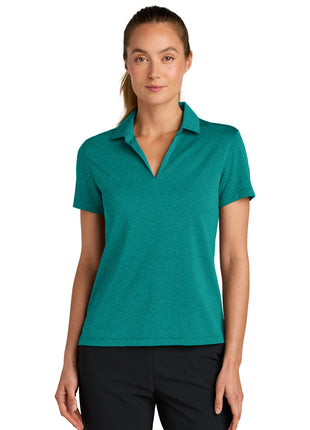 Nike Women's Dri-FIT Smooth Heather Polo NKFQ4793 - Bright Spruce Heather | Nike