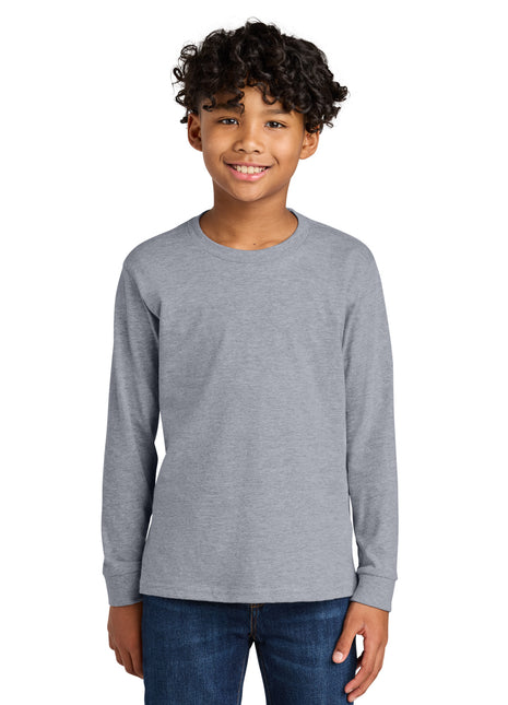 Next Level Apparel® Youth Cotton Long Sleeve Tee NL3311 - Heather Gray | Next Level Apparel