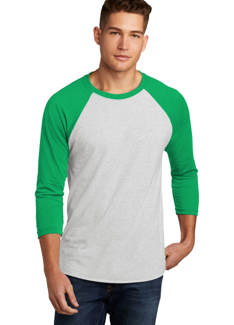 Next Level Apparel®   Adult Tri-Blend 3/4-Sleeve Raglan Tee. NL6051 - Envy/ Hthr White | Next Level Apparel