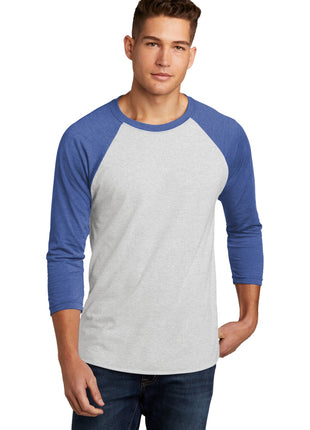 Next Level Apparel®   Adult Tri-Blend 3/4-Sleeve Raglan Tee. NL6051 - VTG Royal/ Hthr White | Next Level Apparel