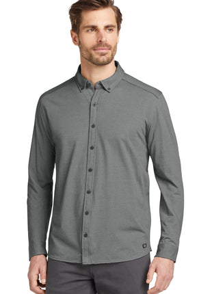 OGIO ®  Code Stretch Long Sleeve Button-Up. OG145 - Tarmac Grey Heather | OGIO