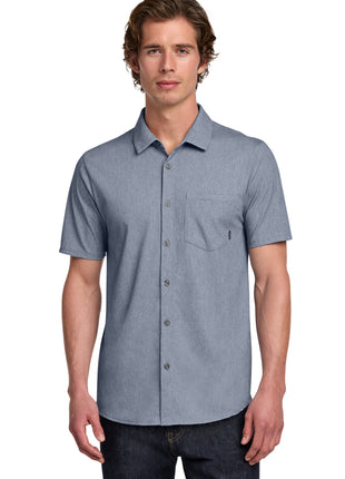 OGIO® Extend Short Sleeve Button-Up OG160 - Deep Blue Heather | OGIO