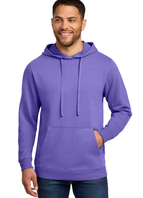 Port & Co™ Beach Wash® Garment-Dyed Pullover Hooded Sweatshirt. PC098H - Amethyst | Port & Co