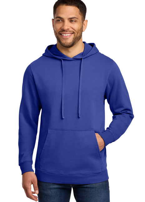 Port & Co™ Beach Wash® Garment-Dyed Pullover Hooded Sweatshirt. PC098H - Blue Iris | Port & Co
