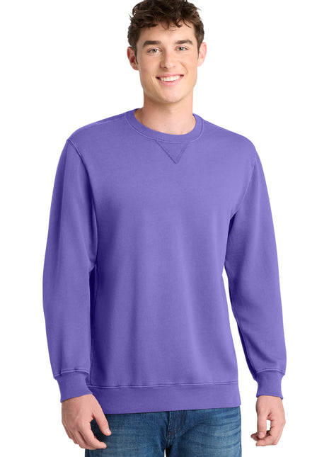 Port & Co™ Beach Wash® Garment-Dyed Crewneck Sweatshirt PC098 - Amethyst | Port & Co