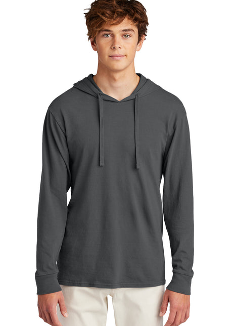 Port & Co™ Beach Wash® Garment-Dyed Pullover Hooded Tee PC099H - Coal | Port & Co