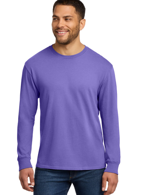 Port & Co™ Beach Wash® Garment-Dyed Long Sleeve Tee PC099LS - Amethyst | Port & Co