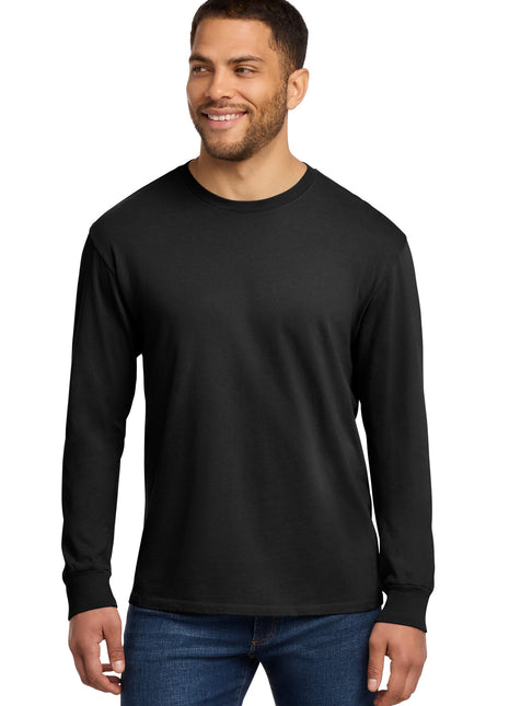 Port & Co™ Beach Wash® Garment-Dyed Long Sleeve Tee PC099LS - Black | Port & Co