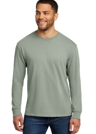 Port & Co™ Beach Wash® Garment-Dyed Long Sleeve Tee PC099LS - Dove Grey | Port & Co