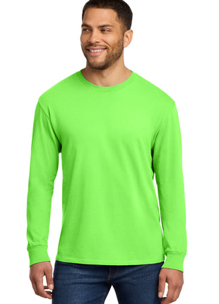 Port & Co™ Beach Wash® Garment-Dyed Long Sleeve Tee PC099LS - Neon Green | Port & Co