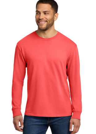 Port & Co™ Beach Wash® Garment-Dyed Long Sleeve Tee PC099LS - Poppy | Port & Co