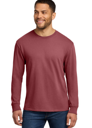 Port & Co™ Beach Wash® Garment-Dyed Long Sleeve Tee PC099LS - Red Rock | Port & Co