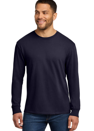 Port & Co™ Beach Wash® Garment-Dyed Long Sleeve Tee PC099LS - True Navy | Port & Co