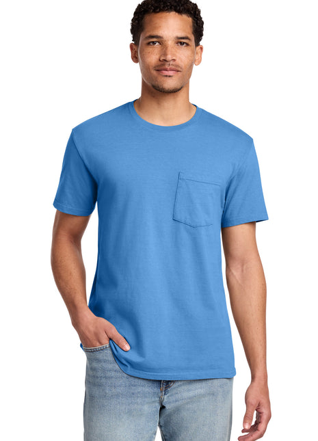 Port & Co™ Beach Wash® Garment-Dyed Pocket Tee.  PC099P - Blue Moon | Port & Co
