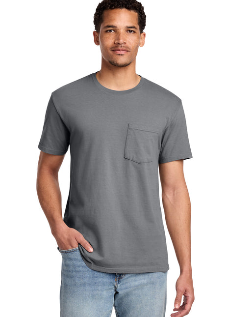 Port & Co™ Beach Wash® Garment-Dyed Pocket Tee.  PC099P - Coal | Port & Co