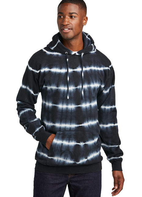 Port & Co™ Allover Stripe Tie-Dye Fleece PC143 - Black/ White | Port & Co